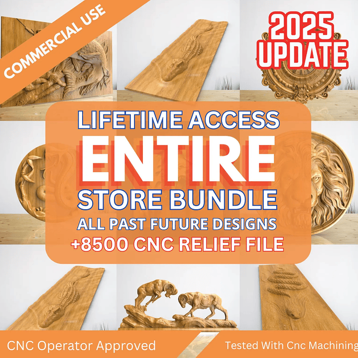 Mega paquete STL de relieve para fresadora CNC 3D: +8500 archivos STL para máquina fresadora CNC 3D - Acceso de por vida a Google Drive 1