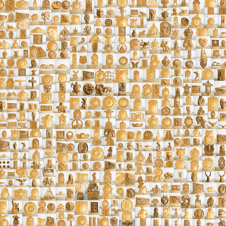 Mega paquete STL de relieve para fresadora CNC 3D: +8500 archivos STL para máquina fresadora CNC 3D - Acceso de por vida a Google Drive 4