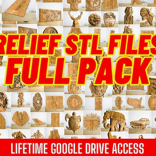 Paquete STL para fresadora CNC 3D: Panorámicas y bajorrelieves: +8500 archivos STL de paneles y bajorrelieves para fresadora CNC 3D - Acceso de por vida a Google Drive
