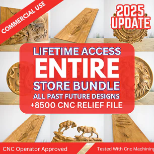 Paquete STL para fresadora CNC 3D: Panorámicas y bajorrelieves: +8500 archivos STL de paneles y bajorrelieves para fresadora CNC 3D - Acceso de por vida a Google Drive