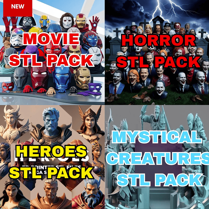 Paquete enorme de archivos STL para impresión 3D: 60 TB / Más de 90 000 archivos / Acceso completo de por vida + Catálogo de vista previa organizado / Descarga instantánea 2
