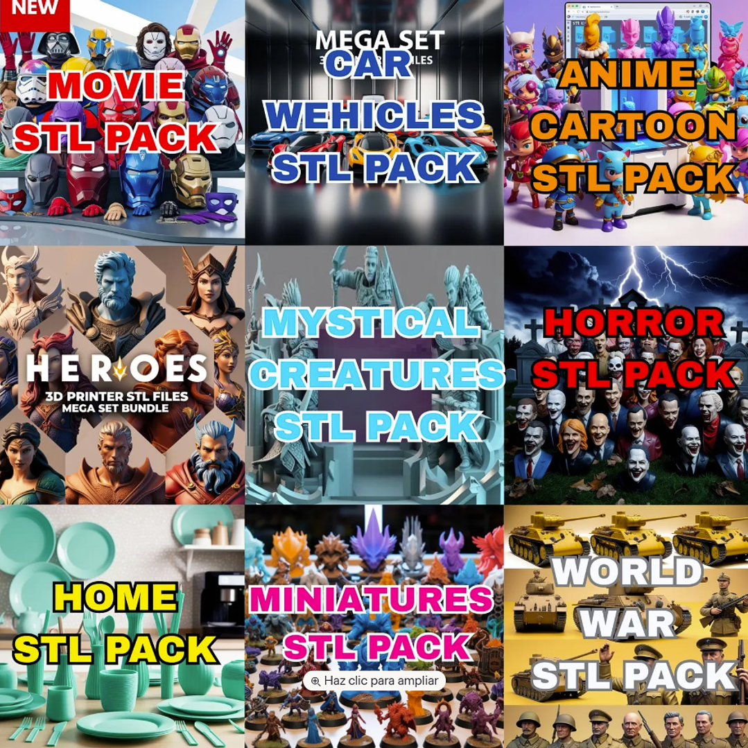 Paquete enorme de archivos STL para impresión 3D: 60 TB / Más de 90 000 archivos / Acceso completo de por vida + Catálogo de vista previa organizado / Descarga instantánea 4