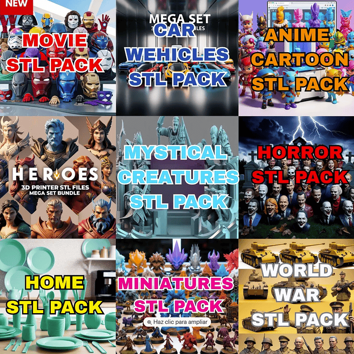 Paquete enorme de archivos STL para impresión 3D: 60 TB / Más de 90 000 archivos / Acceso completo de por vida + Catálogo de vista previa organizado / Descarga instantánea 4