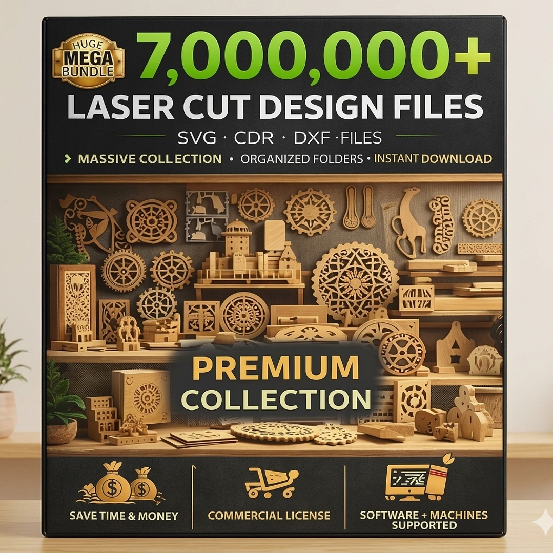 Mega paquete con más de 7 000 000 de archivos cortados con láser / SVG DXF / Diseños para CNC y láser de CO2 / Descarga instantánea 1
