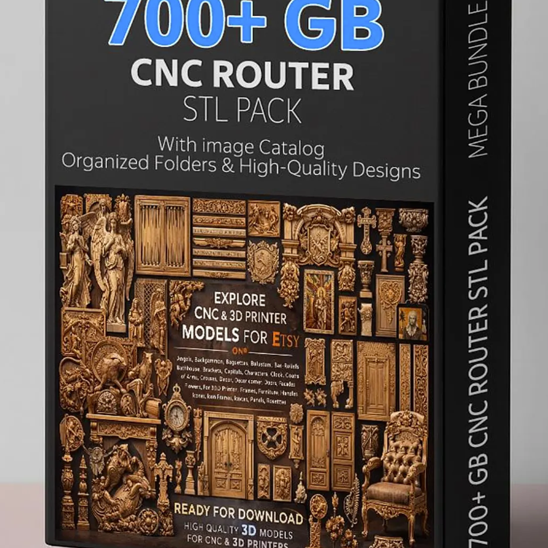Megacatálogo STL de 700 GB: Paquete de modelos en relieve 3D para fresadora CNC / Diseños de fresado y tallado / Descarga digital / Uso comercial 1