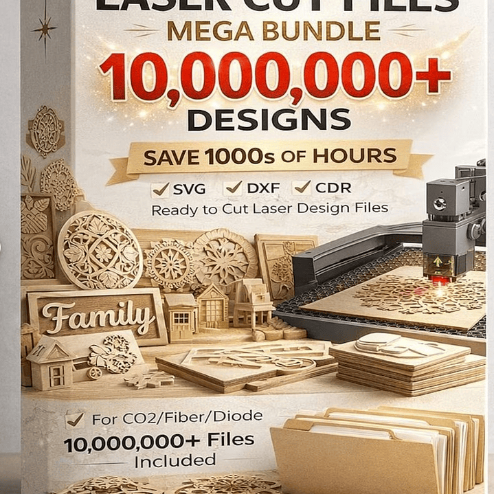 Mega paquete de más de 10 000 000 de archivos de corte y grabado láser / SVG DXF CNC / Lightburn y Coreldraw / CO2 y fibra / uso comercial 1