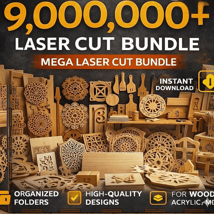 Mega paquete con más de 9.000.000 de archivos cortados con láser/SVG DXF CNC/diseños láser de CO2 y fibra/uso comercial 1