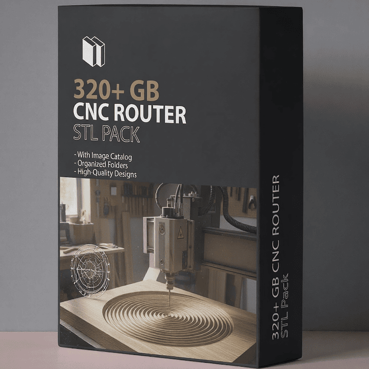 Megapack de archivos STL: paquete de 320 GB de modelos para impresión 3D CNC para máquinas fresadoras. 1