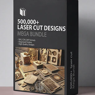 Megapaquete de archivos de corte y grabado láser / 500.000 diseños para láseres de diodo CO2 y fibra / Compatible con Lightburn y Xtool / Proyectos SVG, DXF y AI