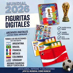 Album + Figuritas Mundial 2026 Para Imprimir Kit Imprimible