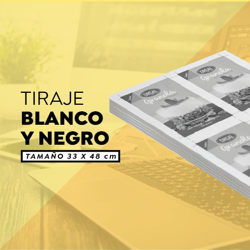 Tiraje 33x48 cms Blanco Y Negro 