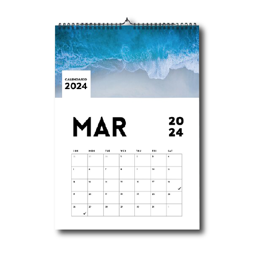 Calendario de Pared 45x30 cm con Doble cero 1