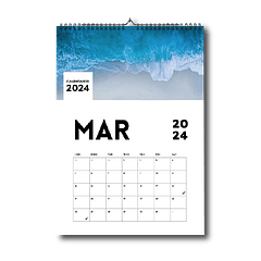 Calendario de Pared 45x30 cm con Doble cero