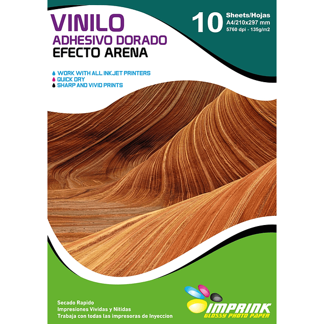 Vinilo Adhesivo Dorado Efecto Arena A4/10 hojas