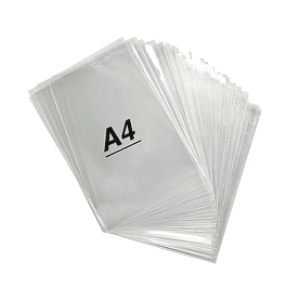 Bolsas Celofan Con Adhesivo Tamaño A4 (22x30cm) 100 unidades 