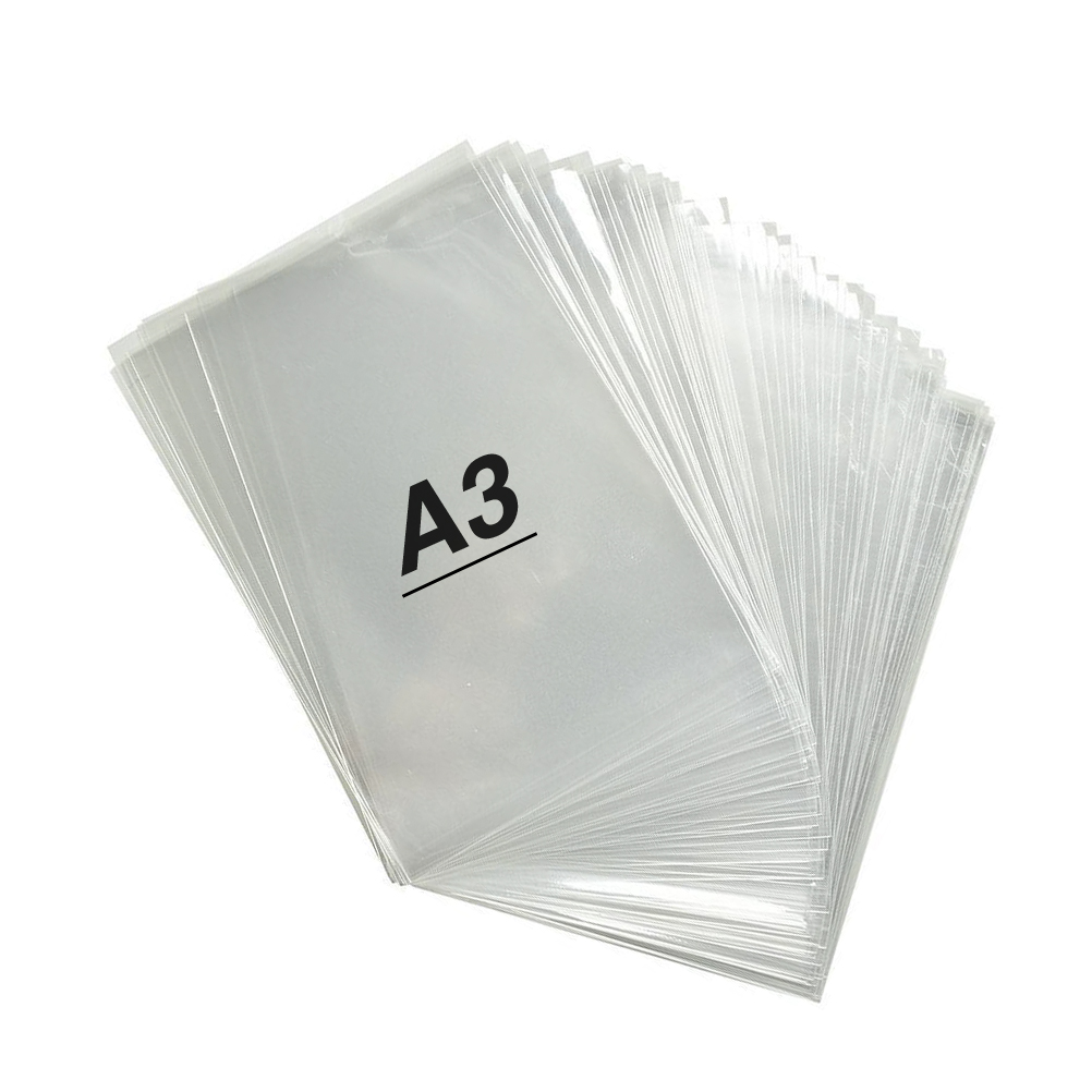 Bolsas Celofan Con Adhesivo Tamaño A3 (32x43cm) 100