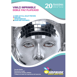 VINILO Imprimible Doble Faz Plateado a4/20 hojas