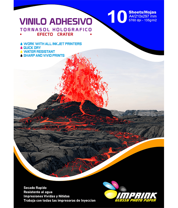Vinilo Tornasol Adhesivo Holografico Efecto Crater  A4/10 hojas
