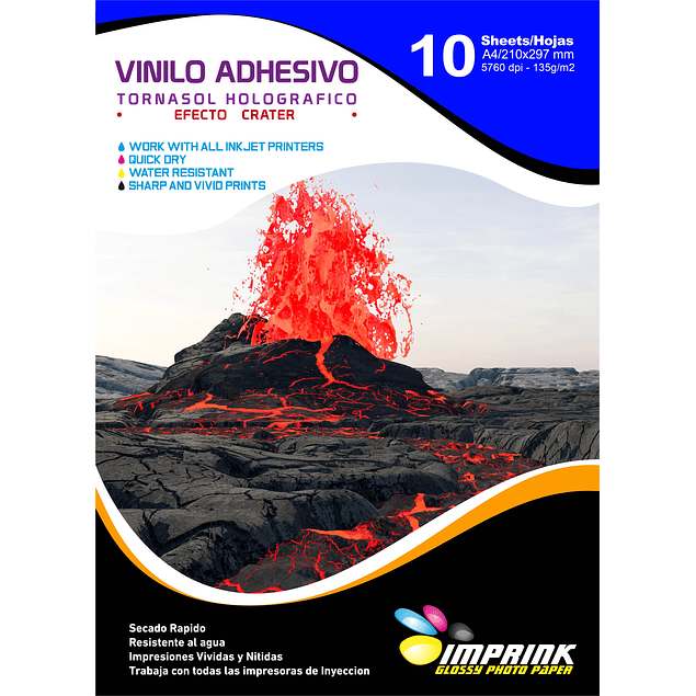 Vinilo Tornasol Adhesivo Holografico Efecto Crater  A4/10 hojas