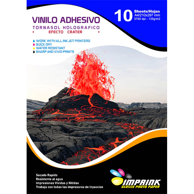 Vinilo Tornasol Adhesivo Holografico Efecto Crater  A4/10 hojas
