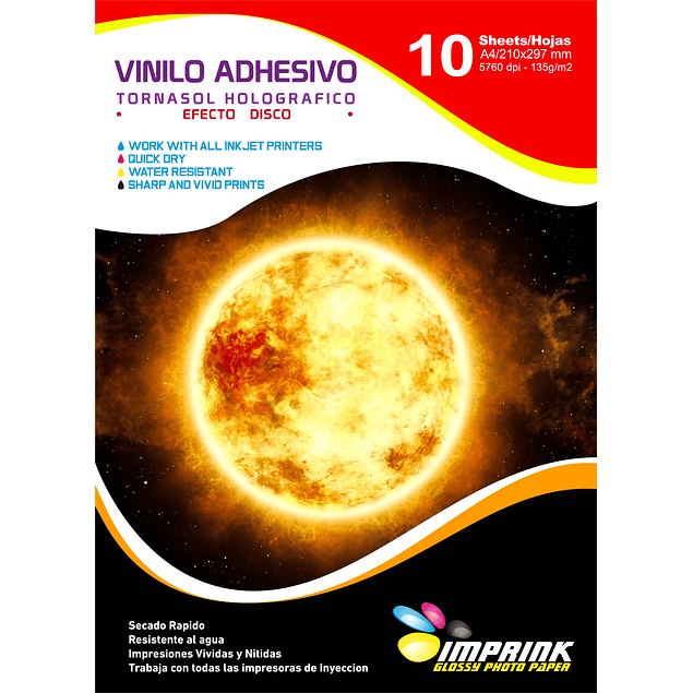 Vinilo Tornasol Adhesivo Holografico Efecto Disco  A4/10 hojas