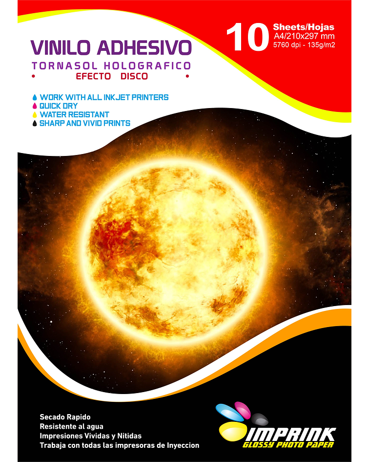 Vinilo Tornasol Adhesivo Holografico Efecto Disco  A4/10 hojas
