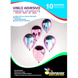 Vinilo Tornasol Adhesivo Holografico Efecto Gota de Agua  A4/10 hojas