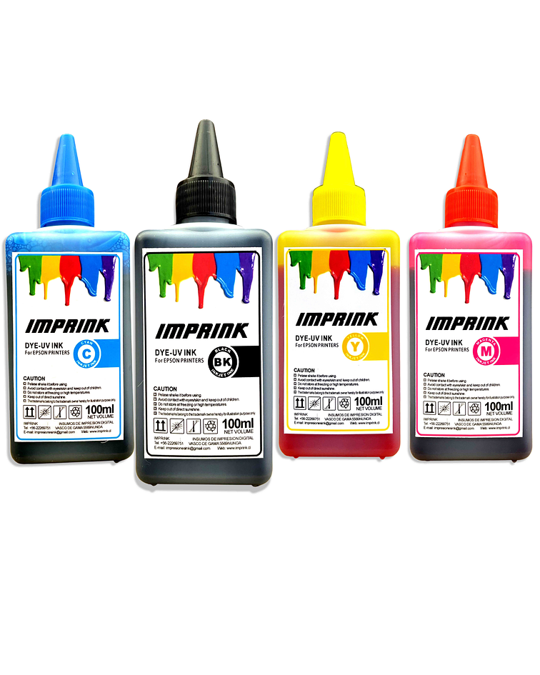 Tinta Imprink Dye Uv para Impresoras Epson 100 ml 