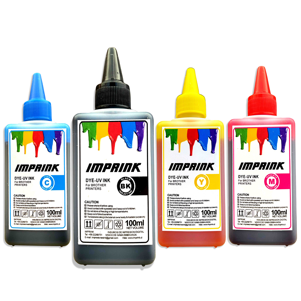 Tinta Dye Uv Para Todas Impresoras Brother 100ml Imprink