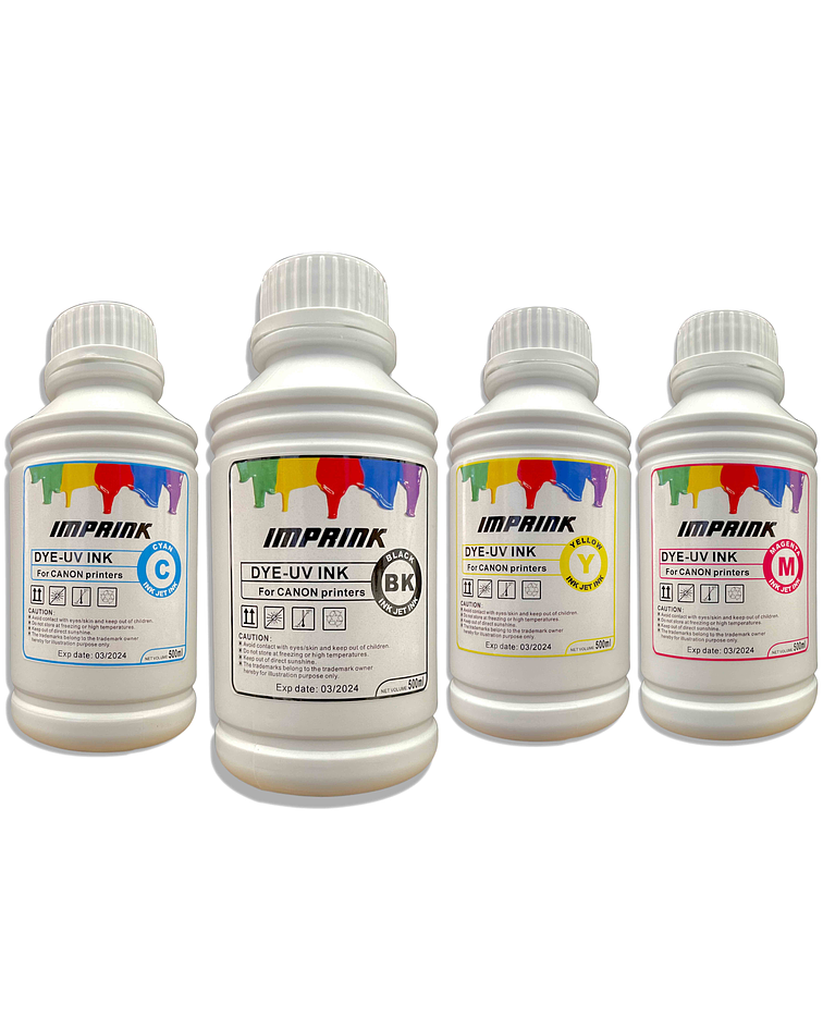 Tinta Imprink Dye Uv Para Todas Impresoras Canon 500ml