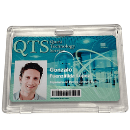 100 PortaCredenciales Transparentes Horizontales. Acrilico DURO de Alta Calidad