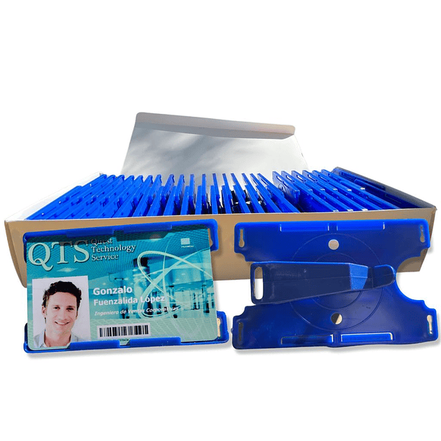 PortaCredenciales Giratorias Con Gancho (Azul)