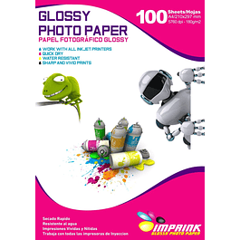 Papel Fotografico Glossy Brillante A4 De 180gr/100 Hojas