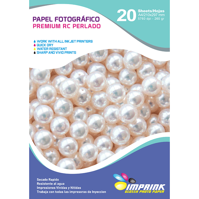 Papel Fotografico Premium Rc Perlado Glitter sutil  A4/260g/20 hojas