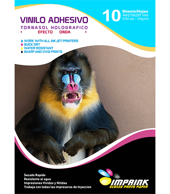 Vinilo Tornasol Adhesivo Holografico Efecto Onda  A4/10 hojas