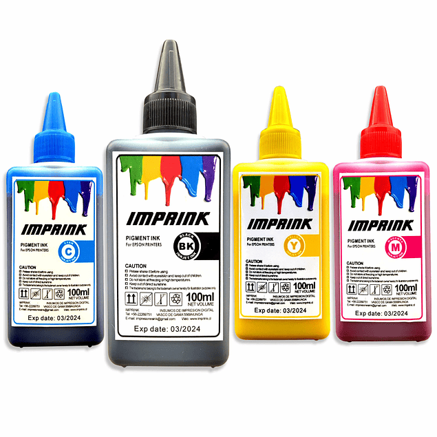 Tinta Imprink Pigmentada Para Todas Impresoras Epson 100 ml