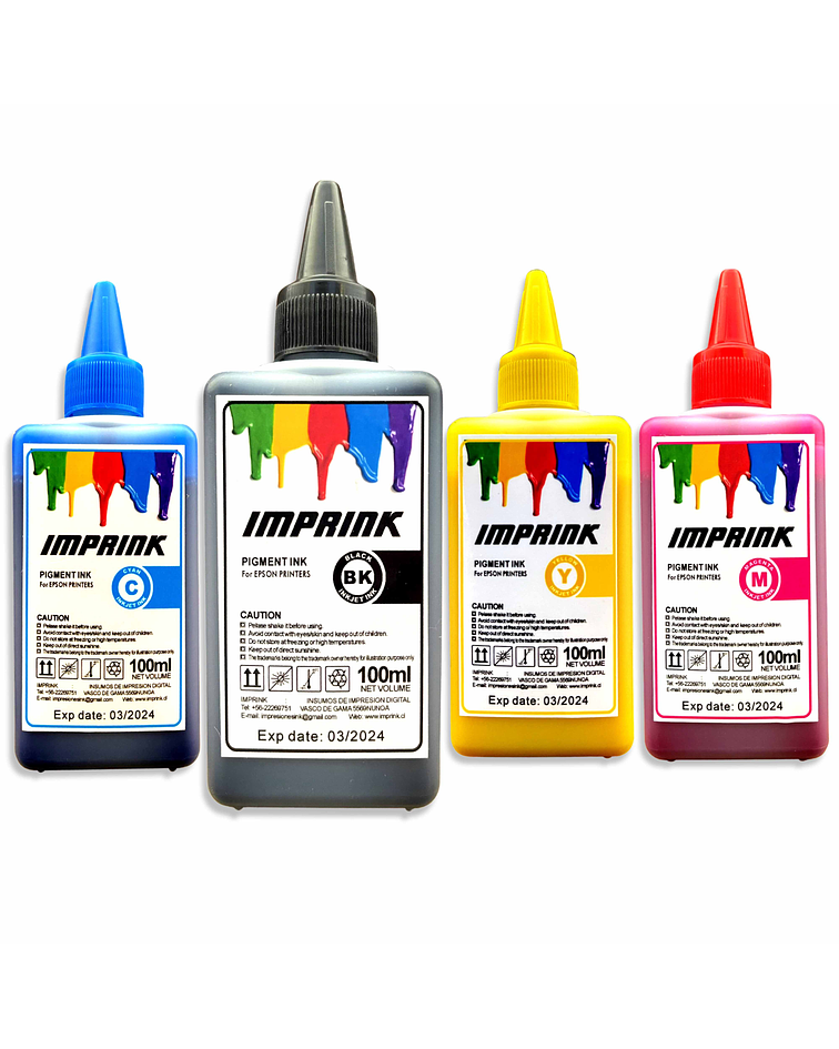 Tinta Imprink Pigmentada Para Todas Impresoras Epson 100 ml