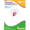 Papel Transfer Premium Poleras Claras 10 Hojas tamaño  A4 