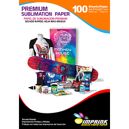 Papel Para Sublimacion Premium  MAS GRUESO A4/120g Resma  De 100 Hojas  Secado Rápido 