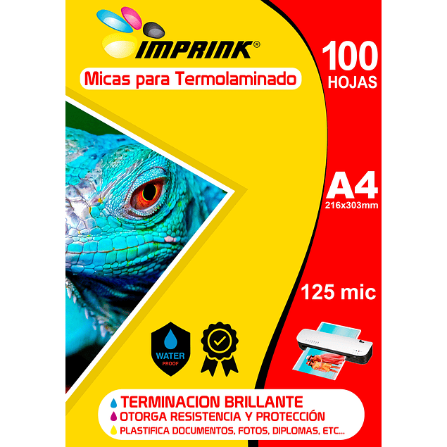 100 Micas Para Termolaminadora Plastificadora tamaño A4 125mic para Laminado