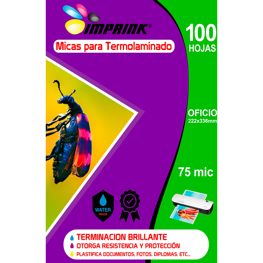 100 Micas Termolaminadora Plastificadora Oficio 75mic para Laminado