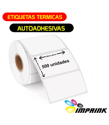 Etiquetas Autoadhesivas Termicas 60x40mm 500 Unidades