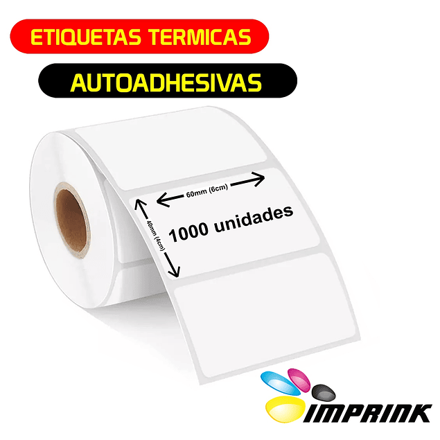 Etiquetas Autoadhesivas Termicas 60x40mm 1000 Unidades