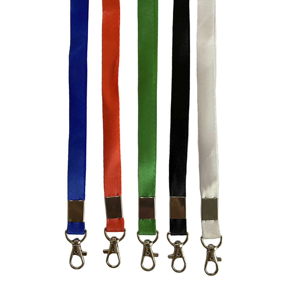 50 Lanyards gancho metalico Mosqueton para porta credencial 42x1,5cm