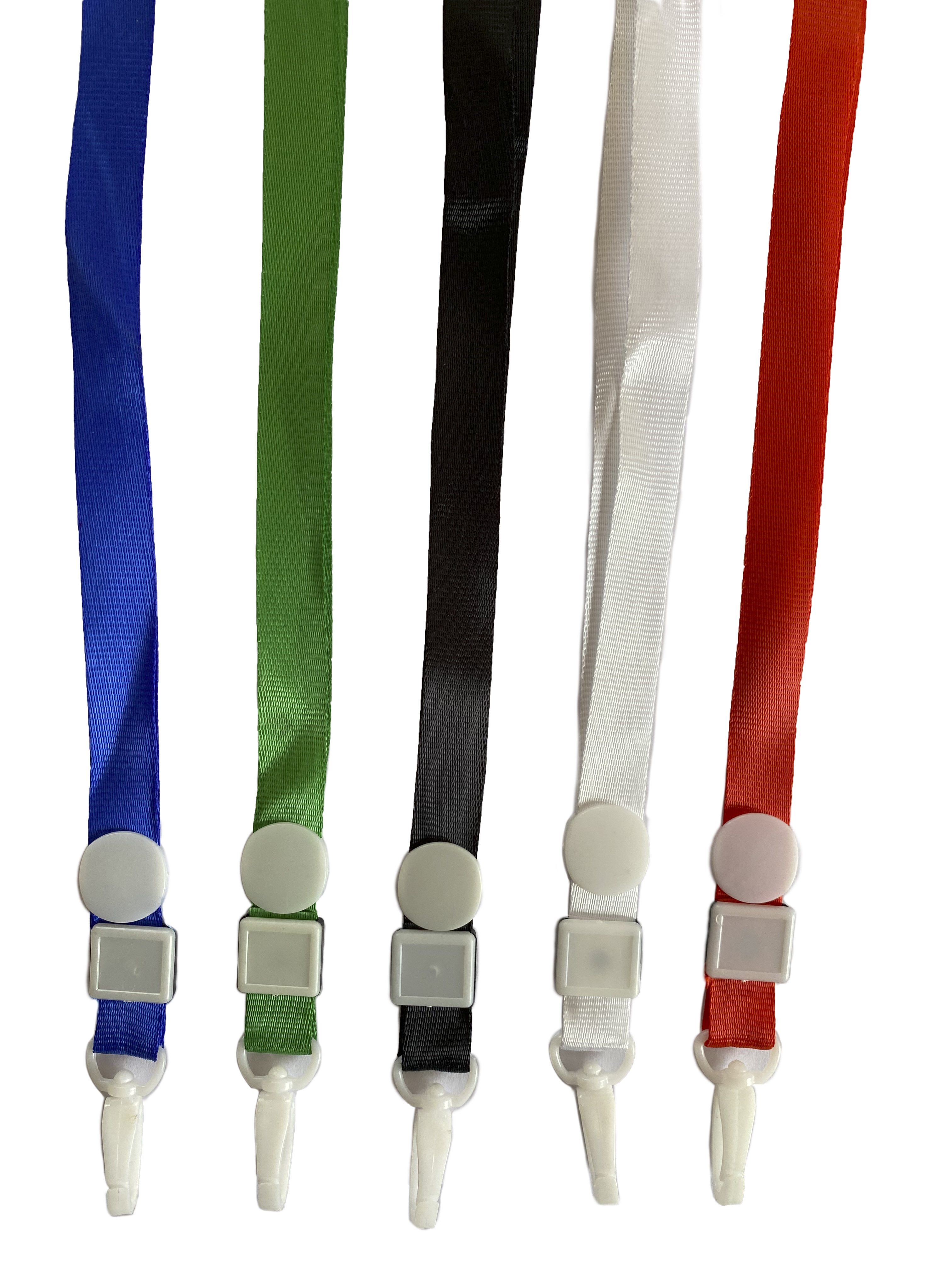 50 Lanyards Gancho plastico blanco Para Porta credencial 45x1,5cm