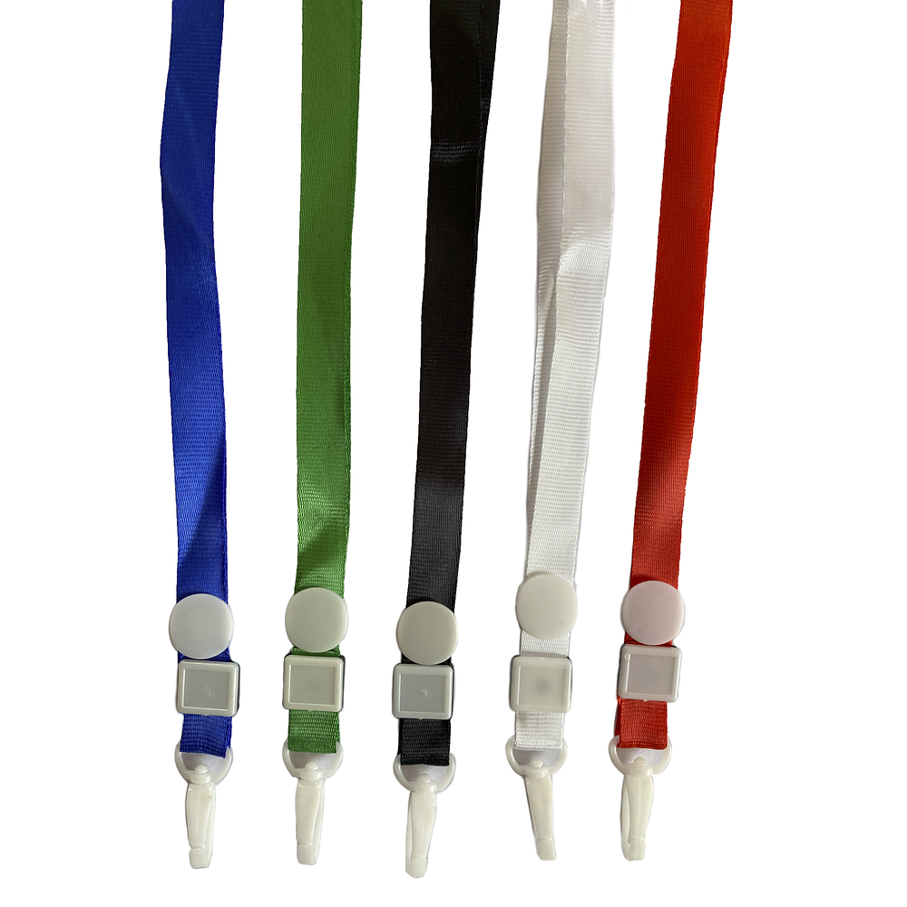 50 Lanyards Gancho plastico blanco Para Porta credencial 45x1,5cm