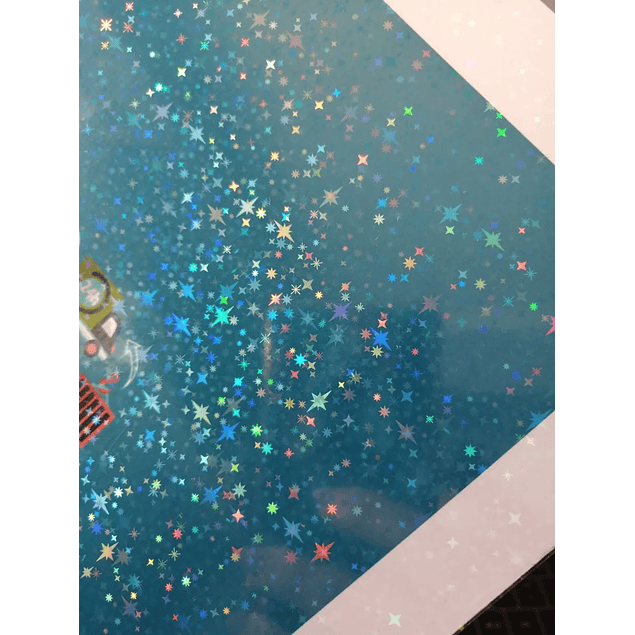 LAMINADO EN FRIO TRANSPARENTE HOLOGRAFICO EFECTO ESTRELLA A3/50 HOJAS