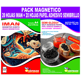 Pack 20 hojas Iman 0,35mic + 20 hojas Adhesivo Antioxido Semiglossy