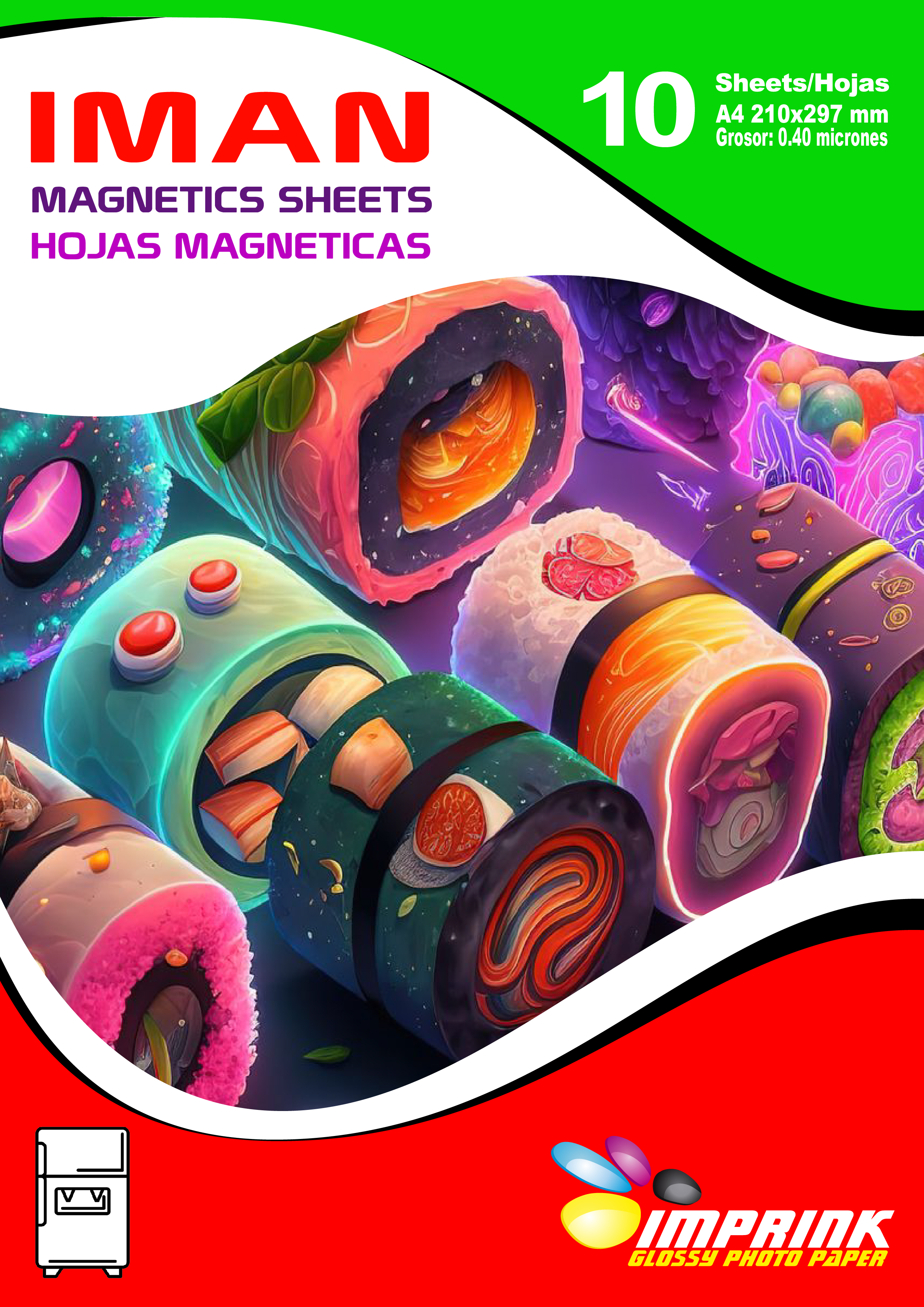 10 hojas Iman A4 0,40 micrones para Imantados