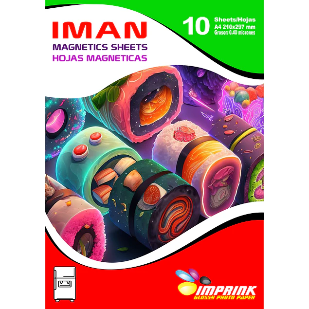 10 hojas Iman A4 0,40 micrones para Imantados 